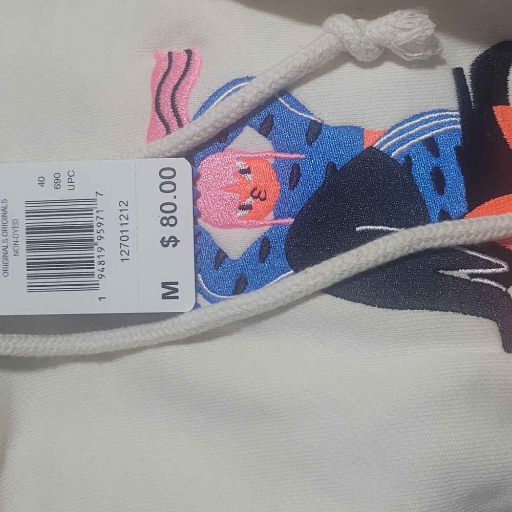 Adidas Cream Oversized Hoodie with Long Sleeves - Picture 3 of 7